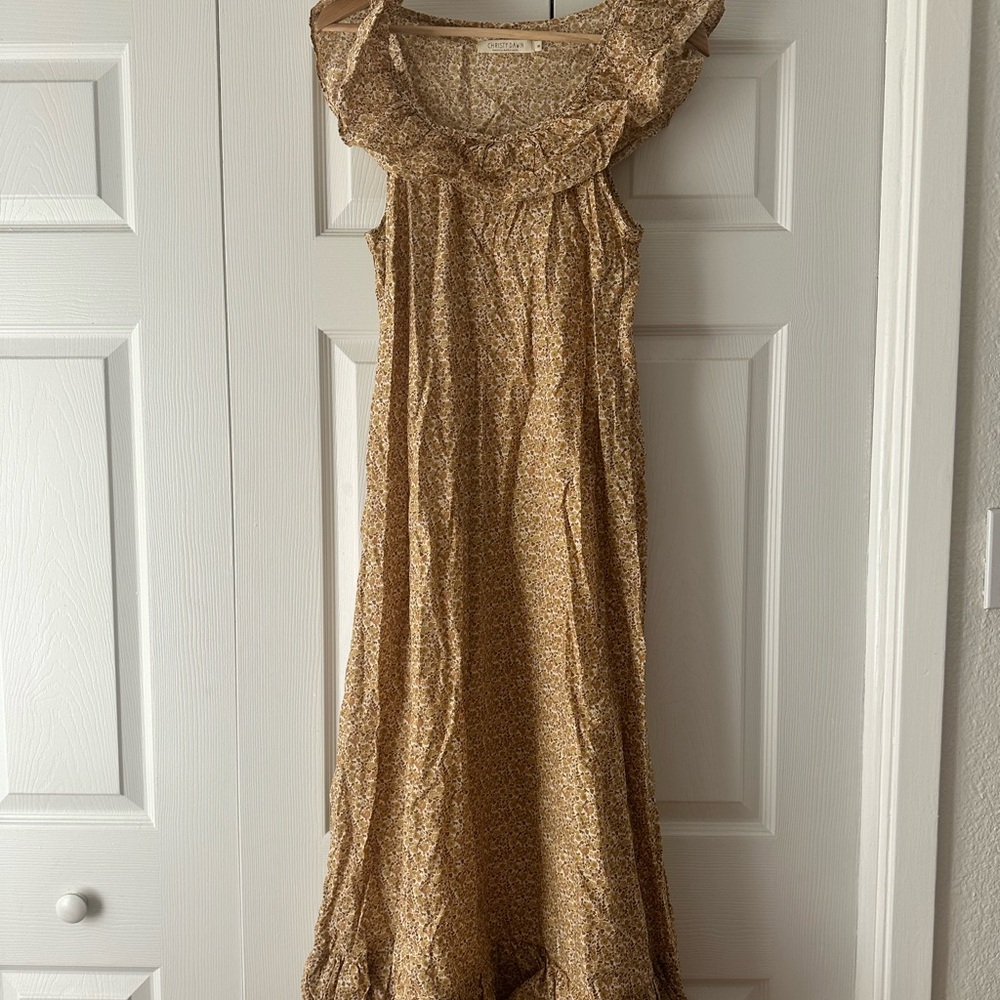 Christy Dawn Collette Midi in Daffodils Mustard Floral Dress